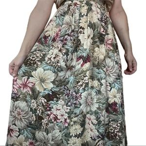 JH Collectibles Vintage 80s Floral A Line Midi Skirt Size 10